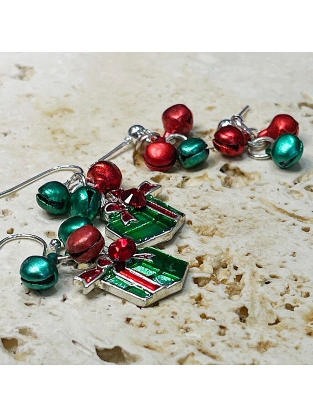 Mother & Daughter Christmas Dangling Earrings—Pierced & Clips